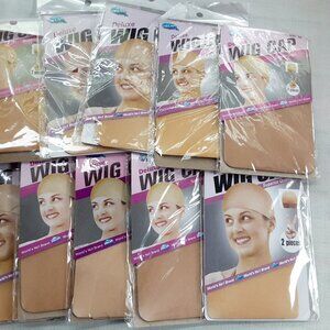 20 wig caps light and medium tan one size